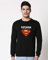 Shop Superman Grunge Logo Fleece Sweatshirt-Front