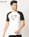 Shop Superman Line Art(SL) - Sun Active Mesh Round Neck Varsity T-Shirt-Front