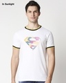 Shop Superman Line Art(SL) - Sun Active Round Neck Varsity T-Shirt-Design