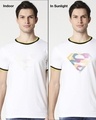 Shop Superman Line Art(SL) - Sun Active Round Neck Varsity T-Shirt