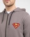 Shop Superman Logo Badge Zipper Hoodie