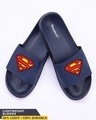 Shop Superman Men's Printed Lightweight Sliders-Front