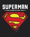 Shop Superman Texture Logo Stylised Panel Hoodie Sweatshirt (SML)-Full