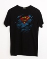 Shop Superman Torn Half Sleeve T-Shirt (SML)-Front