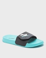 Shop Women's Blue Surf Dinosaur Lightweight Adjustable Sliders-Full