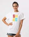 Shop Swag Colourful Boyfriend T-Shirt-Front