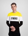 Shop Swag Jersey Color Block T-Shirt-Front