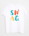 Shop Swag Typography Half Sleeve T-Shirt-Front