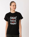 Shop Swagat Nahi Karoge Boyfriend T-Shirt-Front