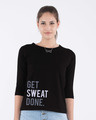 Shop Sweat Done Round Neck 3/4th Sleeve T-Shirt-Front