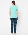 Shop Mint Green & Navy Printed Pyjama Set-Design