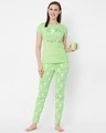 Shop Pista Green Printed Pyjama Set-Full