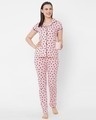 Shop Pink Printed Pyjama Set-Full