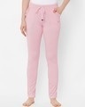 Shop Pink Solid Pyjama-Front