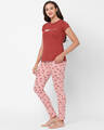 Shop Women's Cotton Graphic Print Top & Pyjama Set-Full