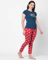 Shop Women's Cotton Graphic Print Top & Pyjama Set