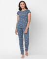 Shop Women's Cotton Printed Top & Pyjama Set-Front