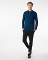 Shop Sydney Blue Zip Henley Full Sleeve Pique T-Shirt-Full