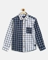 Shop Tales & Stories Boys Blue Checked Shirt-Front