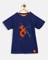 Shop Boys Blue Embroidered T-shirt-Front
