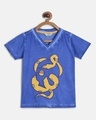 Shop Boys Royal Blue Embroidered T-shirt-Front