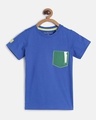 Shop Boys Blue Graphic Printed T-shirt-Front