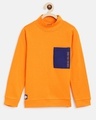 Shop Boys Orange Color Blocked T-shirt-Front