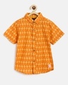 Shop Tales & Stories Boys Orange Printed Shirt-Front