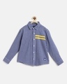 Shop Tales & Stories Boys Royal Blue Checked Shirt-Front