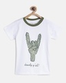 Shop Boys White Graphic Printed T-shirt-Front