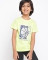 Shop Boys Neon Green Graphic Printed T-shirt-Front