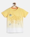 Shop Boys Yellow Ombre Printed T-shirt-Front