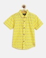Shop Tales & Stories Boys Yellow Printed Shirt-Front