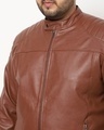 Shop Men's Brown Plus Size PU Jacket