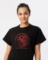 Shop Targaryen Fire And Blood Boyfriend T-Shirt (GTL)-Front