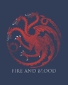 Shop Targaryen Fire And Blood Half Sleeve T-Shirt (GTL)