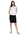 Shop Tassels Embroidered White Sleeveless Top for Women's