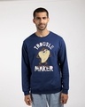 Shop Taz Trouble Maker Fleece Light Sweatshirts (LTL)-Front