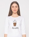 Shop Tea-amo Round Neck 3/4th Sleeve T-Shirt-Front