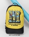 Shop Unisex Black & Yellow Team Minion Small Backpack-Front