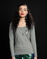 Shop Teasing Mickey Scoop Neck Full Sleeve T-Shirt (DL)-Front