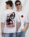 Shop Men's White Itachi Graphic Printed Oversized T-shirt-Front