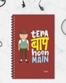 Shop Tera Baap Hoon Main Designer Notebook (Soft Cover, A5 Size, 160 Pages, Ruled Pages)-Front