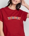 Shop Textrovert Boyfriend T-Shirt Bold Red-Front