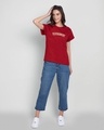 Shop Textrovert Boyfriend T-Shirt Bold Red-Full