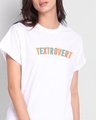 Shop Textrovert Boyfriend T-Shirt White-Front