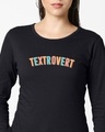 Shop Textrovert Full Sleeves T Shirt Black-Front