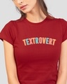 Shop Textrovert Half Sleeve Printed T-Shirt Bold Red-Front