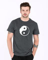 Shop Textured Yin Yang Half Sleeve T-Shirt-Front