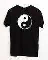 Shop Textured Yin Yang Half Sleeve T-Shirt-Front